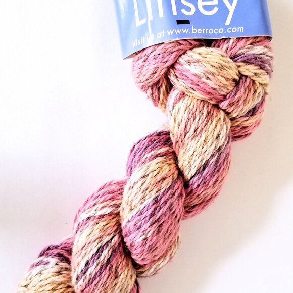 LOT 8 Berroco Linsey Cotton Linen Blend Yarn 6503 Oak Bluffs Pink Cream 912 yds - Picture 2 of 4